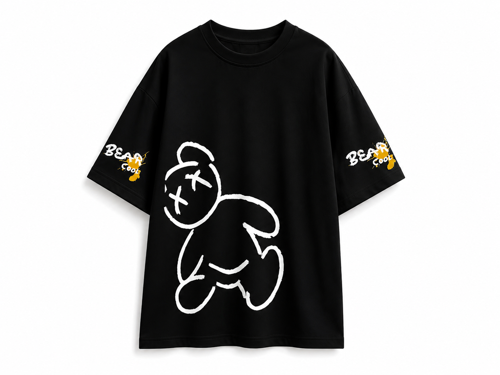 T-shirt Homme Oversize Bear Cool – Imprimé Graphique Streetwear – Col Rond