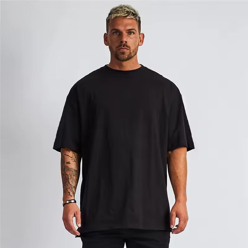 T-shirt Oversize Homme 100% Coton – Blanc & Noir