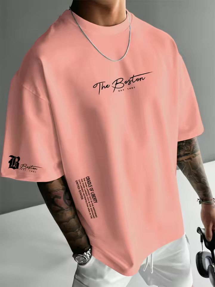 T-shirt Homme Oversize Boston 1997 Noir – Style Streetwear Décontracté