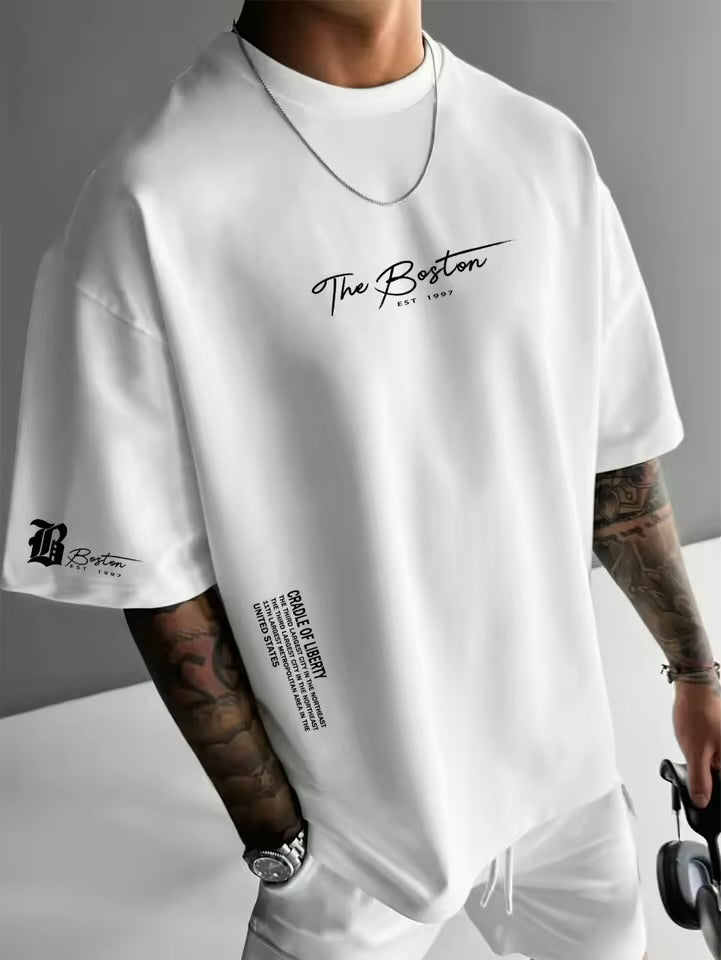 T-shirt Homme Oversize Boston 1997 Noir – Style Streetwear Décontracté